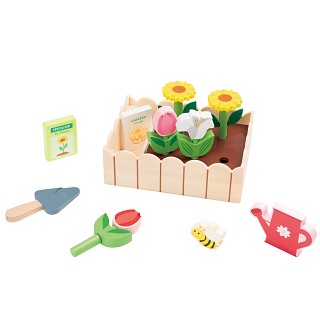 Flower planting in box